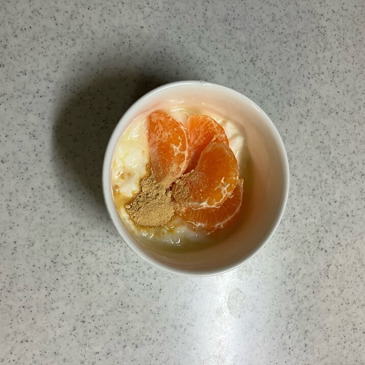 みかんときな粉のヨーグルト
